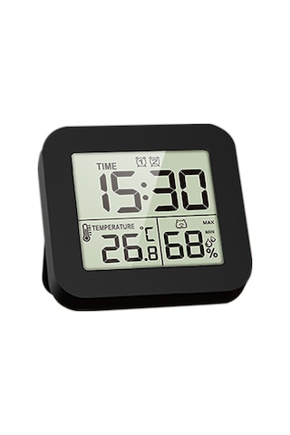 Gajeena Siyah Ev Kullanımalı Sıcaklık Nem Ölçer Saat - 100 Saatlik Geri Ve İleri Sayım, Alarm Fonksiyonu, Kolay Kullanım Çok Renkli
