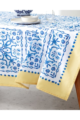 Madame Coco Ligny Masa Örtüsü - 150x250 Cm - Mavi/bej Maor0000000042