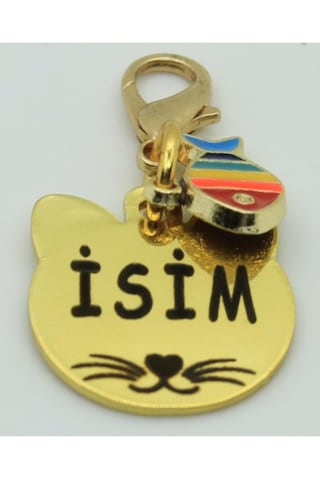 Caramelos Isimli Kedi Tasması Künyesi- Paslanmaz Metal- Çelik- Kişiye Özel Isimlik Çok Renkli-tek Ebat Diğer