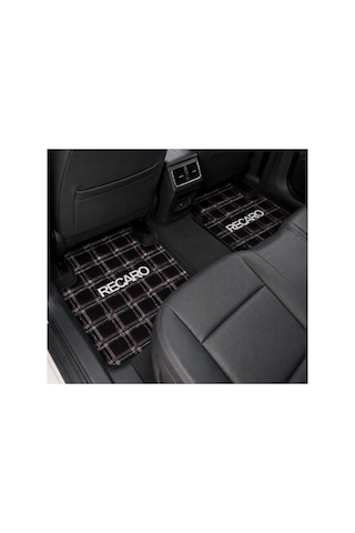 Oem Recaro Ekose Tasarımlı Dijital Baskılı 4 Parça Üniversal Halı Paspas Seti