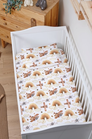 Organik Bebek Boy Lastikli Çarşaf Seti 60x120 - Uçan Hayal