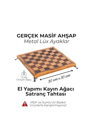 Mc33 - Metal Satranç Takımı Çin Antik Figürlü Metal Taşlar Gerçek Kayın Tahtası - Hediyelik Satran