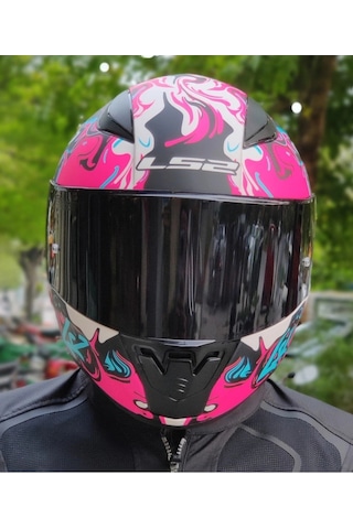 LS2 Rapid 2 Race Cyberg Fullface Siyah Camlı Motosiklet Kaskı Mor