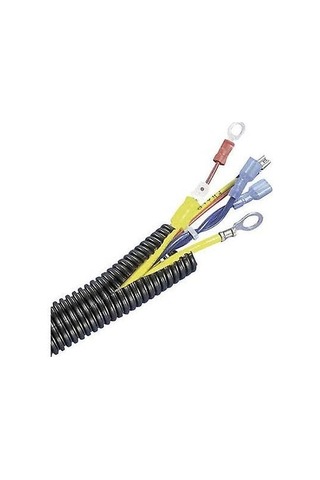 7mm Kablo Tesisat Gizleme Düzenleme Spiral Yarıklı Hortum Siyah Renk 10 Metre