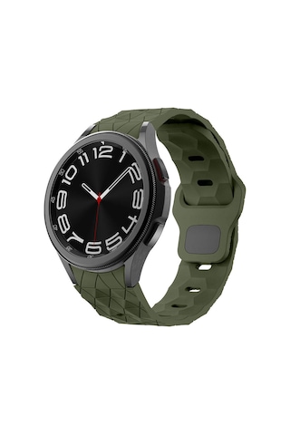 Galaxy Watch Uyumlu 5 40mm Zore Krd-116 20mm Futbol Desenli Spor Tasarımlı Silikon Kordon-koyu Yeşil