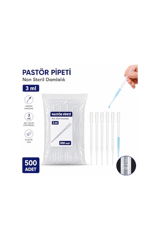 Pastör Pipeti Damlalık 3 Ml Plastik 500 Adet