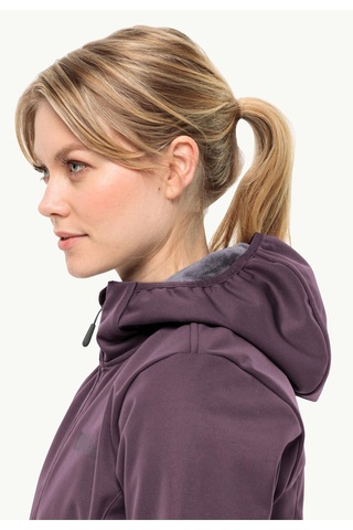 Jack Wolfskin Windhain Hoddy Kadın Softshell Ceket-1307481 Mor