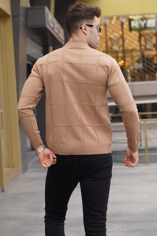 Madmext Bej Balıkçı Yaka Triko Kazak 5784 Bej