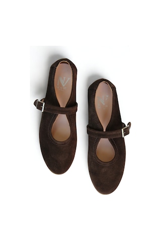 Ne&ve Shoes Kahve Süet Hakiki Deri Tokalı Babet Kahverengi