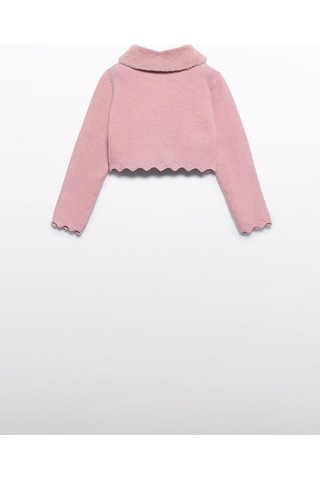 Mayoral Abel&lula Kız Çocuk Kürk Yakalı Triko Hırka Pembe