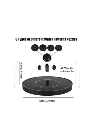 1.5w 6 Nozullu Filtre Çarpışma Güneş Çeşmesi Pompası