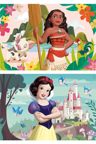 Educa 2x50 Disney Vaiana Ve Pamuk Prenses Kız Çocuk Ahşap Puzzle - 4-6 Yaş 1 Adet