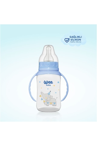 Wee Baby Klasik Kulplu PP Biberon 150 ML Mavi