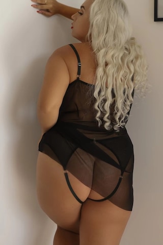 Moda Dua Kadın Transparan Siyah Büyük Beden Kısa Tül Gecelik Tm1304