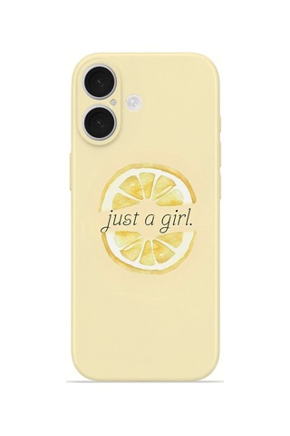 Apple iPhone Uyumlu 17 Vorian İnce Kamera Korumalı Mika Kılıf Just A Girl Lemon Just A Girl Lemon Mika