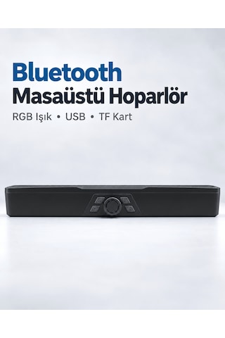 Tek Döner Kontrol Düğmeli Rgb Işıklı Bluetooth 5.4 Hoparlör Type C Şarj Girişli Siyah Najmaddin