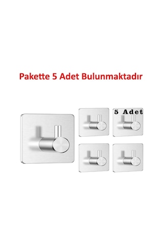 Ardini Kendinden Yapışkanlı Askılık Krom 01 Pakette 5 Adet Krom