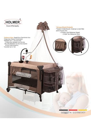 Holmer Coolstyle Premium Cibinlikli Dönenceli Anne Yanı Oyun Parkı Beşik 70x110 CM