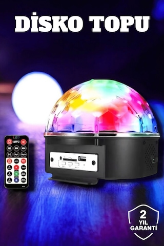 Bluetooth Ve Uzaktan Kumandalı Çok Renkli Masaüstü Disko Topu