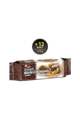Eti Burçak Sütlü Çikolatalı Bisküvi 12 x 114 G