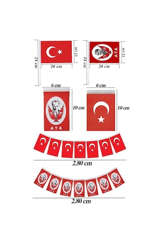 Okul Sınıf Süsü 7 Çeşit 1 Paket Çıtalı Bayrak Bayraklı Balon Atatürklü Balon İpli Bayrak Flamalı Bayrak 29 Ekim 23 Nisan