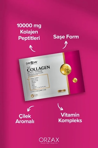 Day2day The Collagen Beauty Intense Çilek Aromalı 30 Saşe X 3 Adet