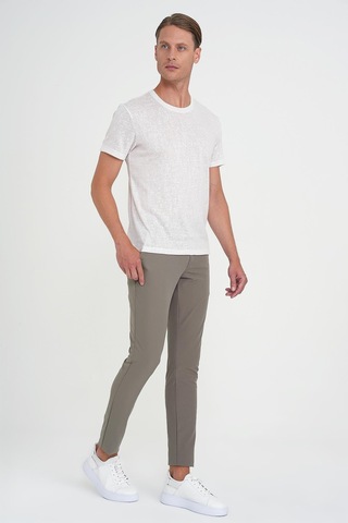 Efor Slim Fit Yan Cepli Düz Esnek Casual Vizon Pantolon P 1144 Vizon