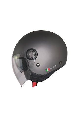 Motoanl Güneş Vizörlü Ece 22.06  Yarım Açık Motor Kaskı Mat Gri