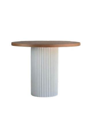 Arya Yuvarlak Ahşap Bohem Masa 90x90 Beyaz - Naturel