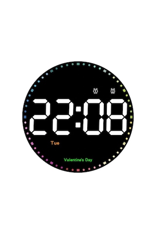 Hpy Pazar 10" Led Yuvarlak Dijital Duvar Saati Kumandalı Çok Renkli