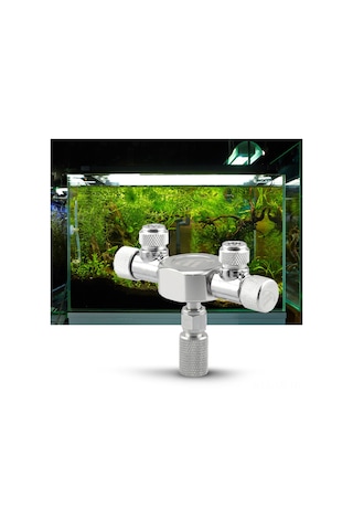 Xiyyadms Çoklu Akvaryumlar İçin Hassas Co2 Ayarlı Mikro Valf W02-02 - İki Yollu Co2 Dağıtıcı