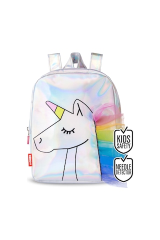Denokids Kız Çocuk Unicorn Desenli Gümüş Çanta Tek Beden