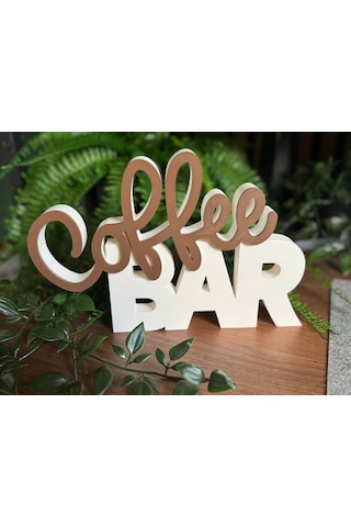 Kahverengi Coffee Bar Dekoratif Biblo - Kahve Köşenize Sıcaklık Katan Samimi Aksesuar