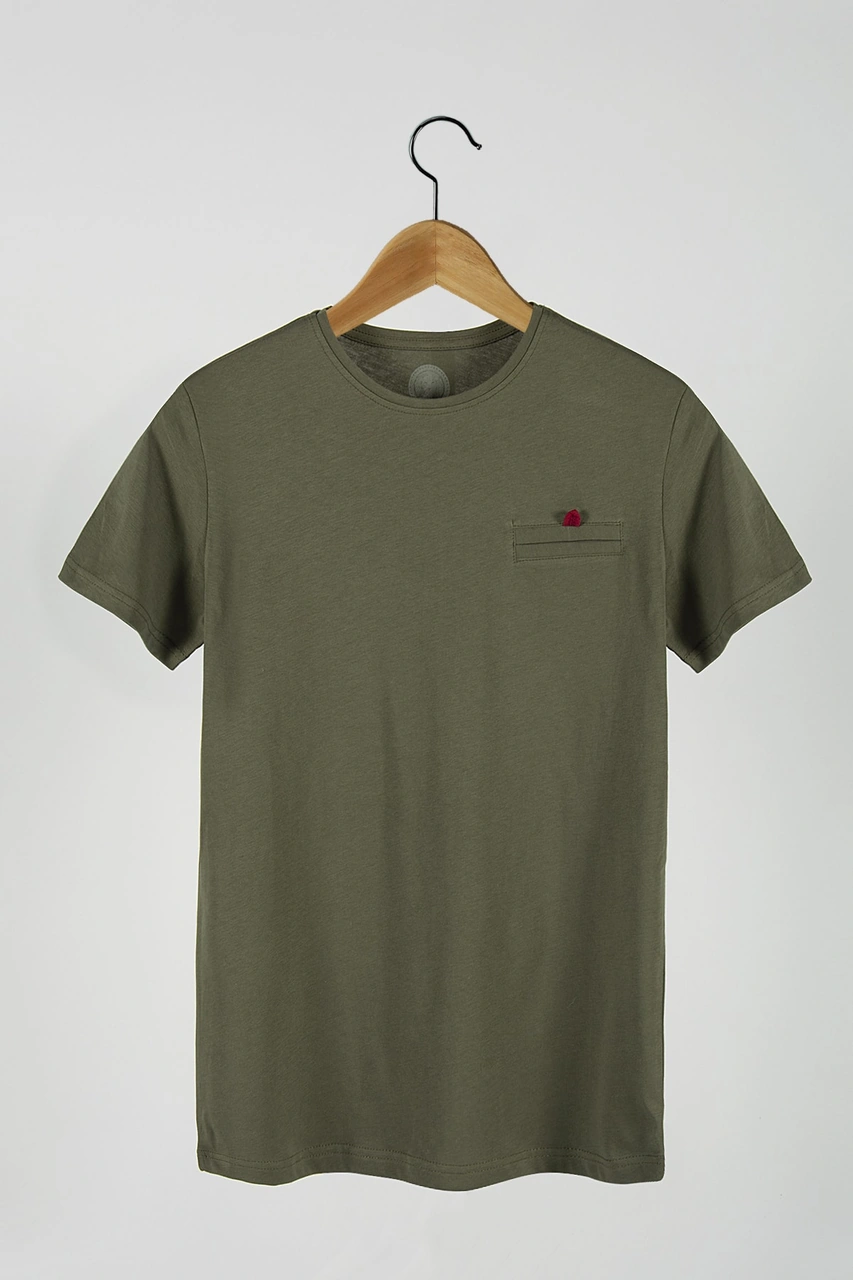 Veaven Erkek Haki Bisiklet Yaka Cepli T-shirt Vavn20y-3400650-1 Haki