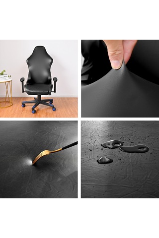 Reedark Su Geçirmez Kedi Tırmalamaya Dayanıklı Pu Baskılı Esnek Ofis Oyun Sandalyesi Kılıfı - Kahve Renkli L Beden 1 Adet DiğER