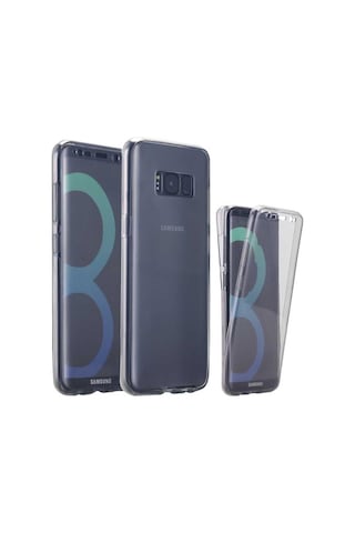 Galaxy S8 Plus Kılıf 360 Tam Koruma Şeffaf Silikon Renksiz