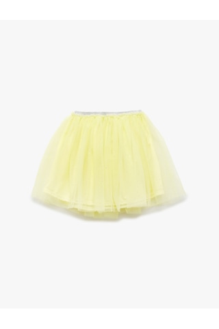 Koton Lastikli Bel Detaylı Astarlı Simli Tütü Etek Sarı 5skg70029ak Sarı