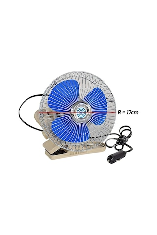 Ahmet Otomotiv Oto Vantilatör Mandallı Döner Başlıklı Araç Içi Fan 12 Volt