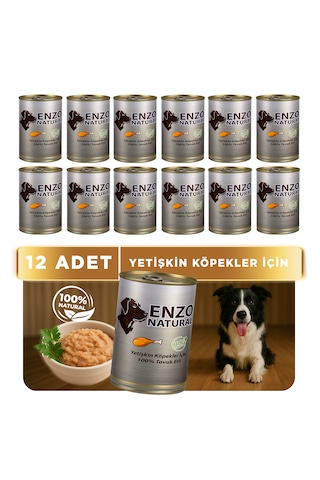 Enzo Natural Tavuk Etli Yaş Köpek Maması 410 Gr X 12
