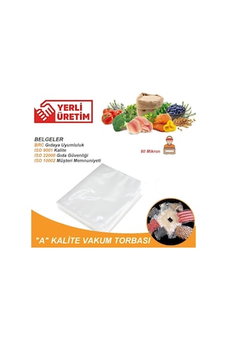 Tırtıklı Vakum Poşeti 50 Adet 20 x 25 CM Tırtıklı Vakum Poşeti 50 Adet 20 x 25 CM