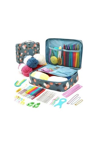 Dancemonkey Altın Renk Saklama Çantası Örgü Iğneleri Seti Dikiş Araçları İle Tığ Kanca Kiti Sanat Zanaat Dikiş İle Altın