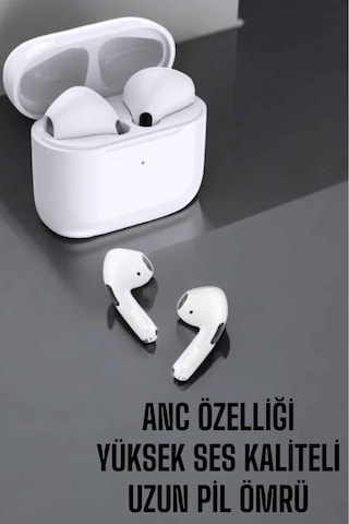 Beyaz Yeni Nesil Pro Bluetooth Kulaklık Yüksek Ses Kaliteli Anc Özelliği -