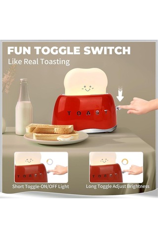 Retro Dekor Tost Makinesi Lambası, Retro Tost Makinesi Şeklinde Masa Dekorasyonu Hediyeleri Gençler, Gençler, Gençler, Kadınlar Diğer