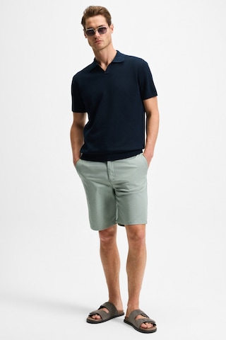 Grımelange TEEMO Erkek Yanları Cepli Fermuarlı Likralı Slim Fit Yeşil Şort