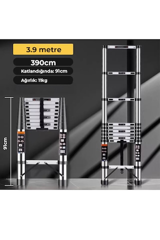 Paslanmaz Çelik Katlanır Merdiven 3.9 Metre 1 Adet