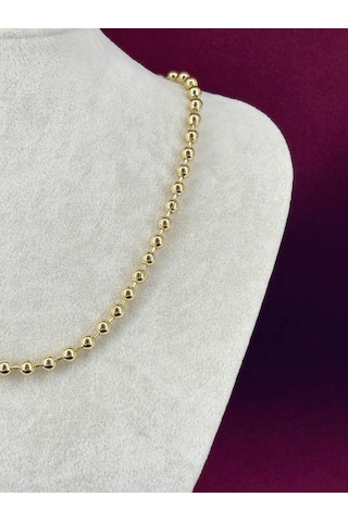 14 K Renginde Dorika Taşlı Gold Kolye Gold
