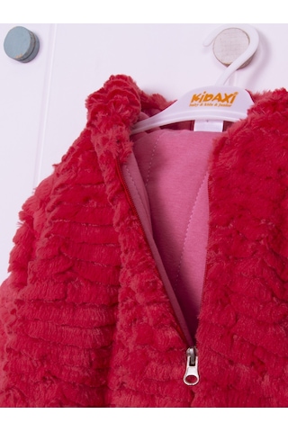 Kidaxi Sevimli Ayıcık Bebek Kırmızı Tulum 3-6/6-9/9-12/18-24 Ay Kırmızı