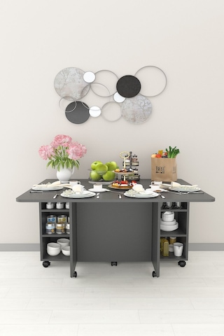 Asra Trend %100 Mdflam Mutfak Adası Yemek Masası Kahve Köşesi Ma-02 Antrasit Antrasit