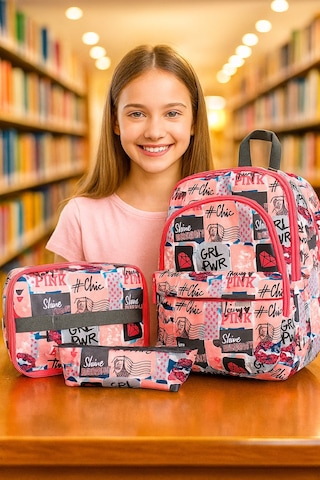 Newbag Girl Power Kız Sırt Okul Çantası-3'lü Set Yeni Sezon