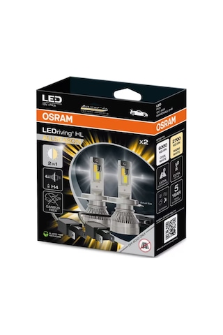 Osram Ledriving Hl H4 Allseason Sarı+beyaz 2in1 6000k Güçlü Işık Uzun Ömür Güvenli Sürüş Seti